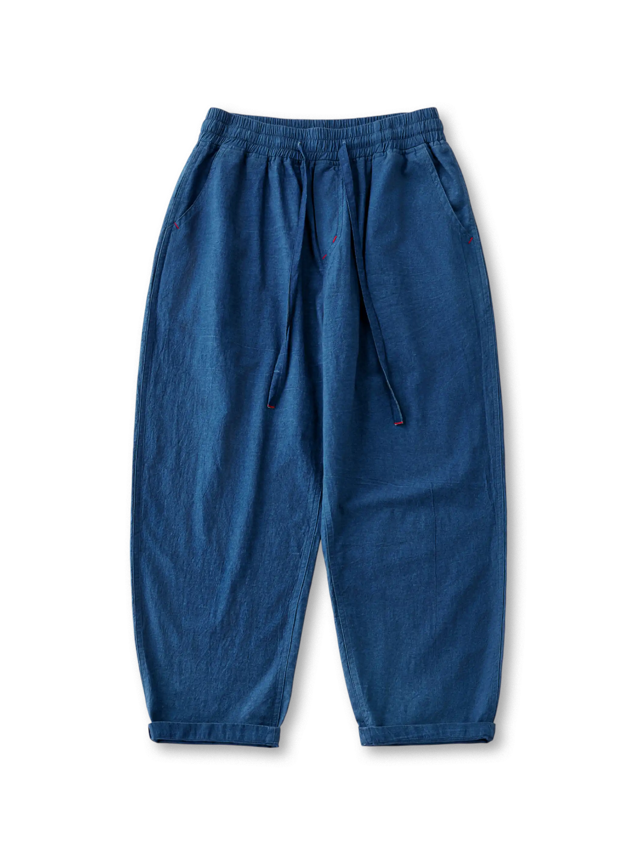 氷裂紋のグラデーションが美しいプラントインディゴテーパードパンツ