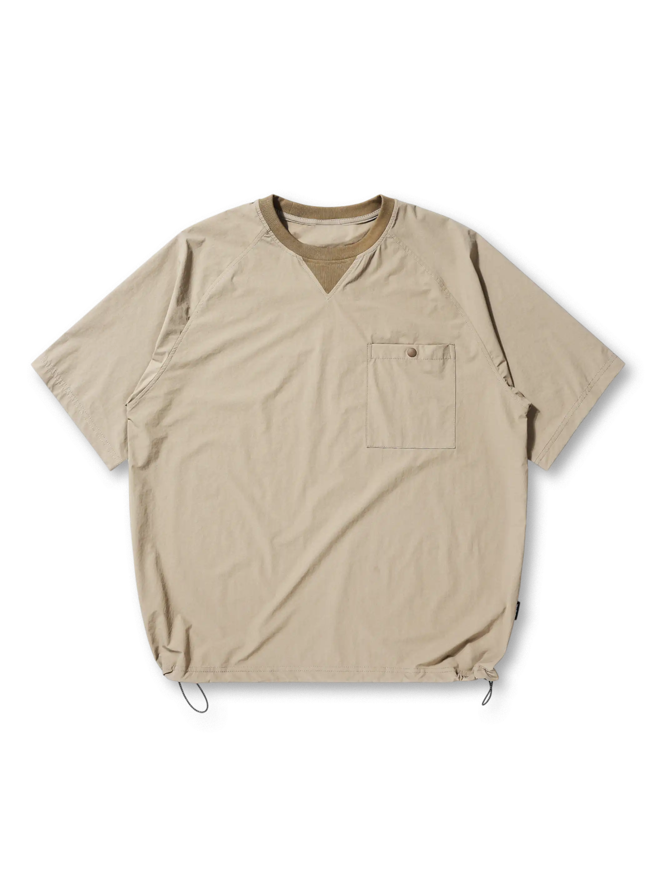ポケット&ドローストリングTシャツ ベージュ