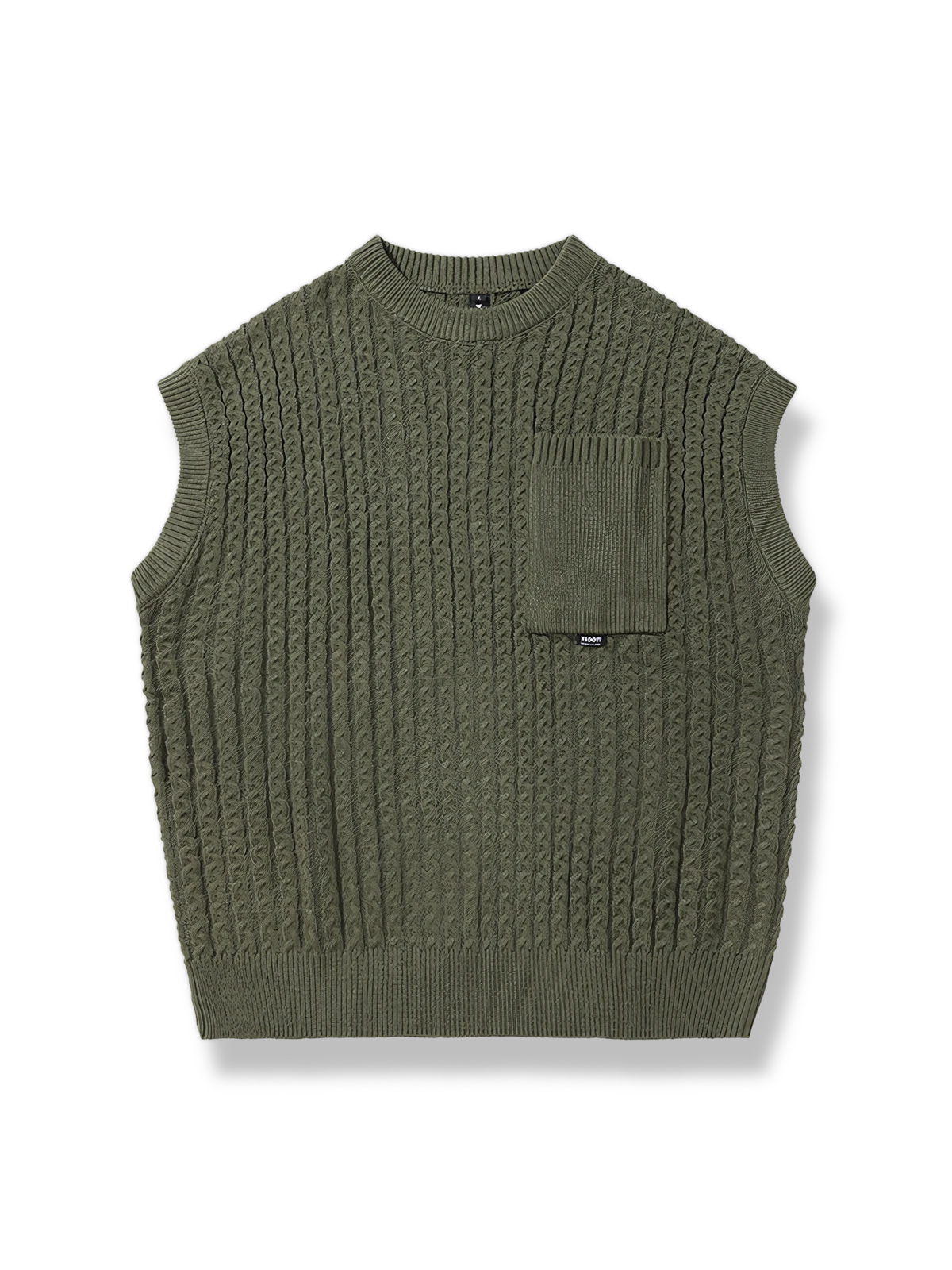 ポケット付きウールニットベスト