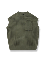 ポケット付きウールニットベスト
