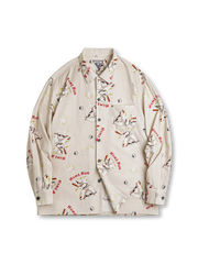 北極熊の野球プリントと「Home Run」ロゴ入り、スポーティ&ヴィンテージ感のあるシャツ。