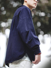 コットン POLO長袖シャツ