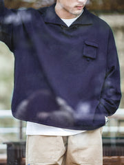 コットン POLO長袖シャツ