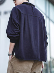 コットン POLO長袖シャツ