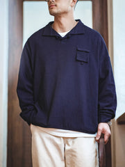 コットン POLO長袖シャツ