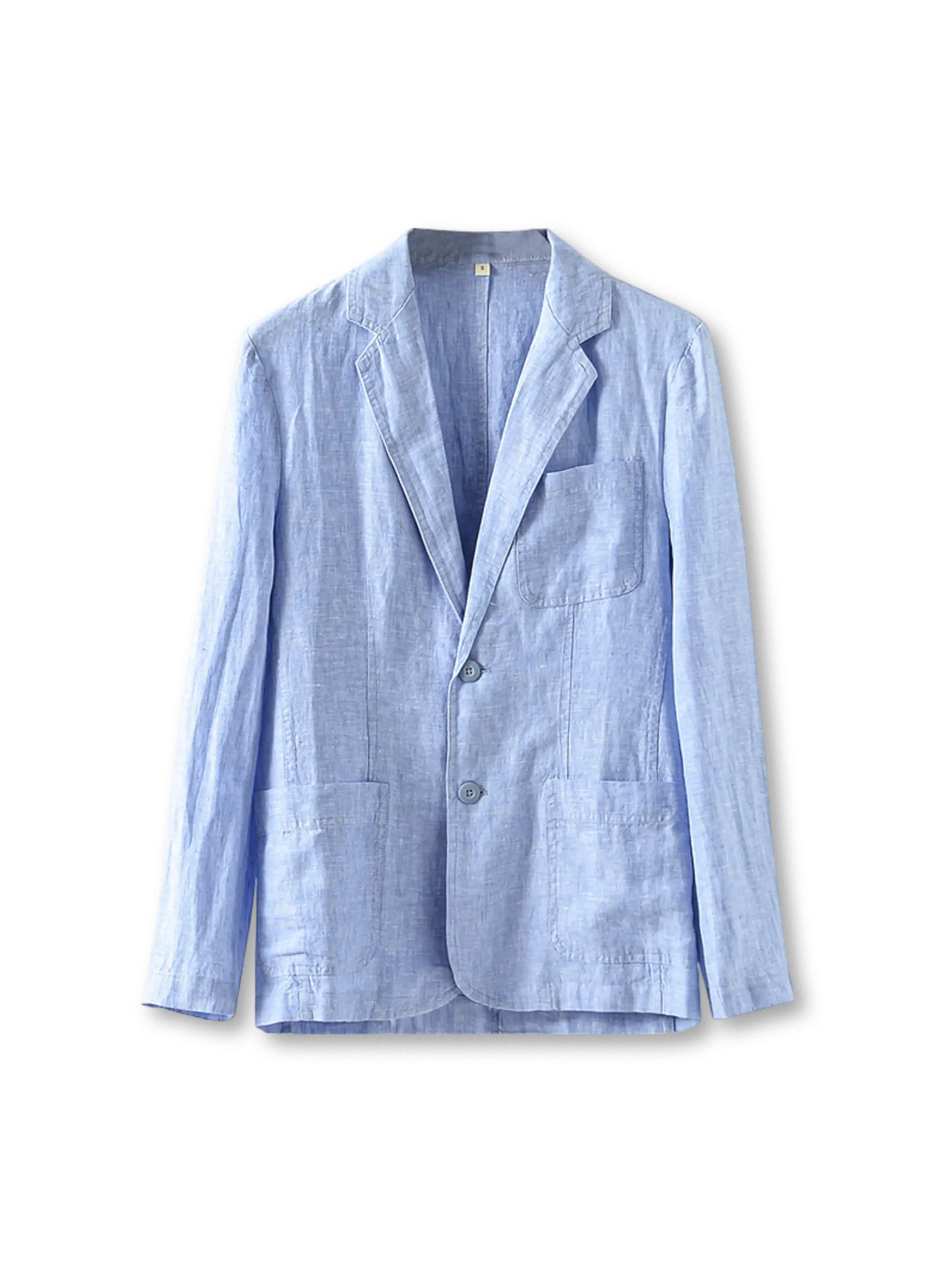 95%リネン混紡素材の自然なシワ感と立体感が特徴の夏用カジュアルジャケット
