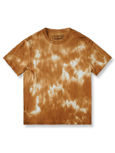 柿渋染めと絞り染め技術を施した双糸コットン半袖Tシャツ