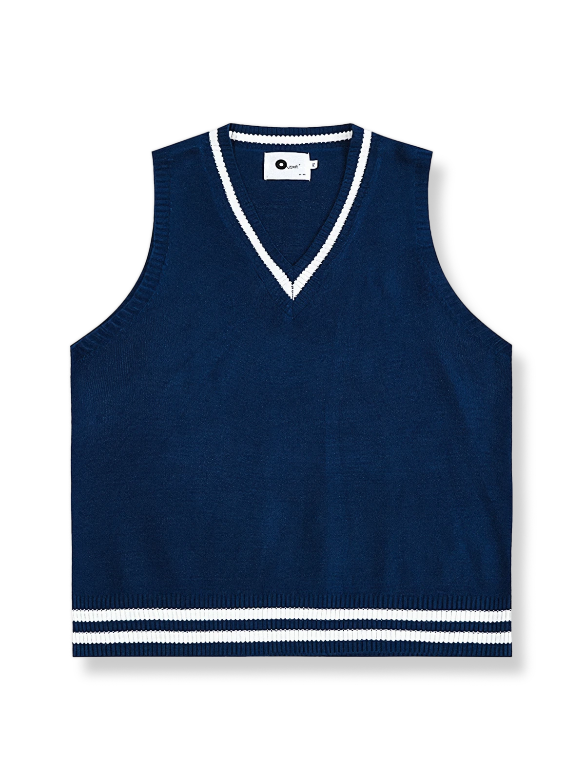 プレッピースタイルのVネックニットベストの製品イメージ