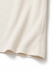 スリムフィット リブTシャツ ベージュ