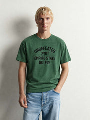 バックワッペン柄 プリントTシャツ グリーン