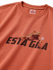 トカゲプリント Tシャツ サンセットオレンジ