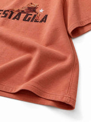 トカゲプリント Tシャツ サンセットオレンジ