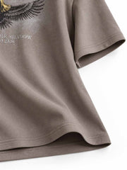 イーグルプリント Tシャツ グレーブラウン