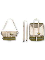 2層 メッシュ フィッシングバッグ オリーブ×ベージュ