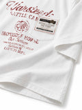 胸ポケット かすれプリントTシャツ ホワイト