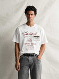 胸ポケット かすれプリントTシャツ ホワイト