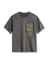 ミリタリーポケット ウォッシュTシャツ グレー