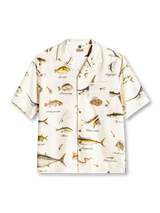 博物画風 魚柄アロハシャツ アイボリー
