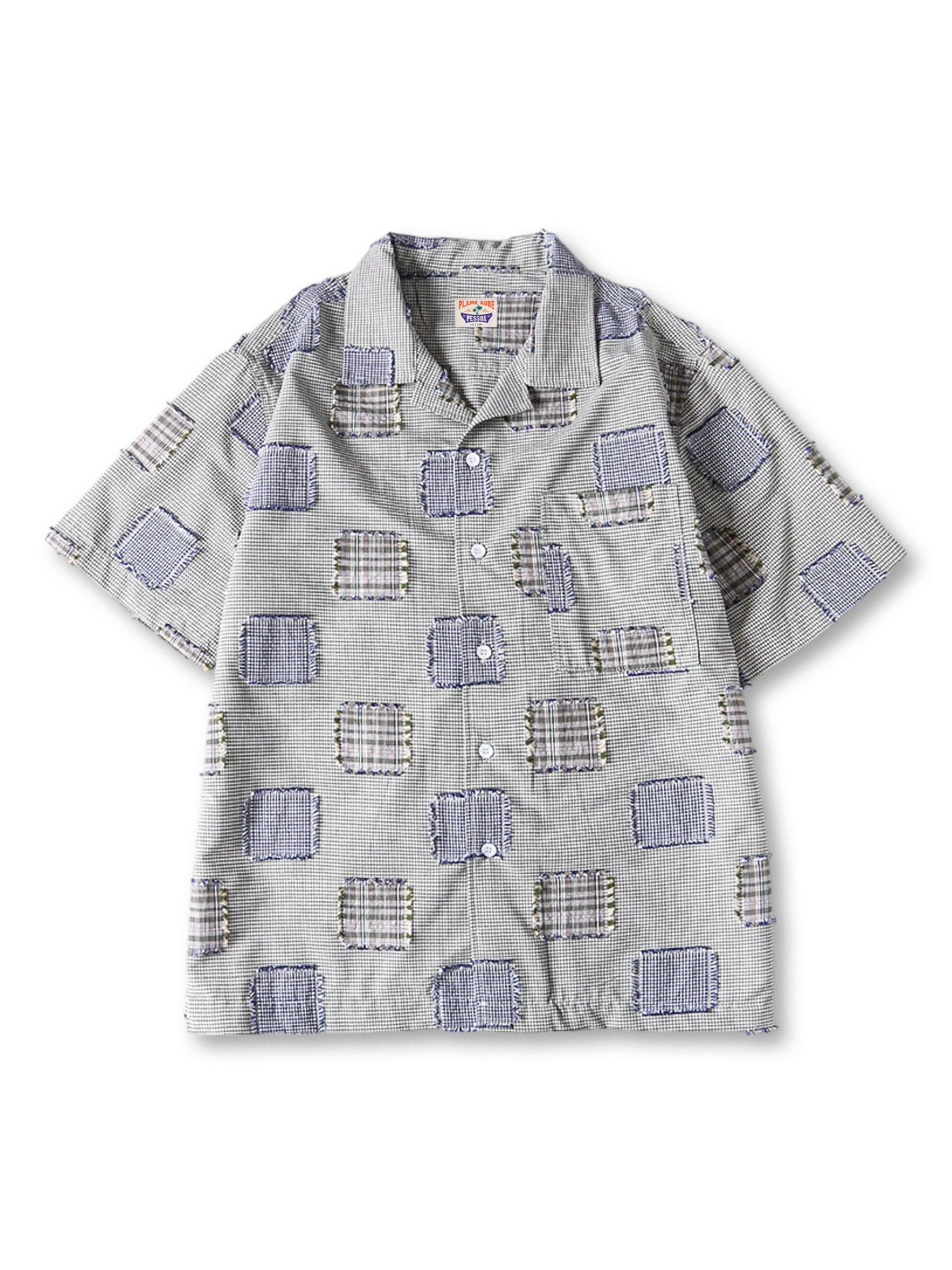 プディングパッチワークキューバカラーシャツ正面画像