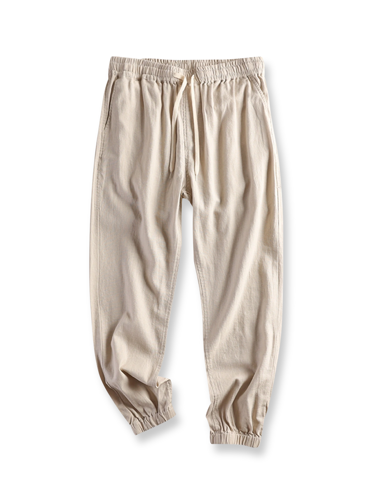 ピュアリネン素材を使用したルーズシルエットのジョガーパンツ