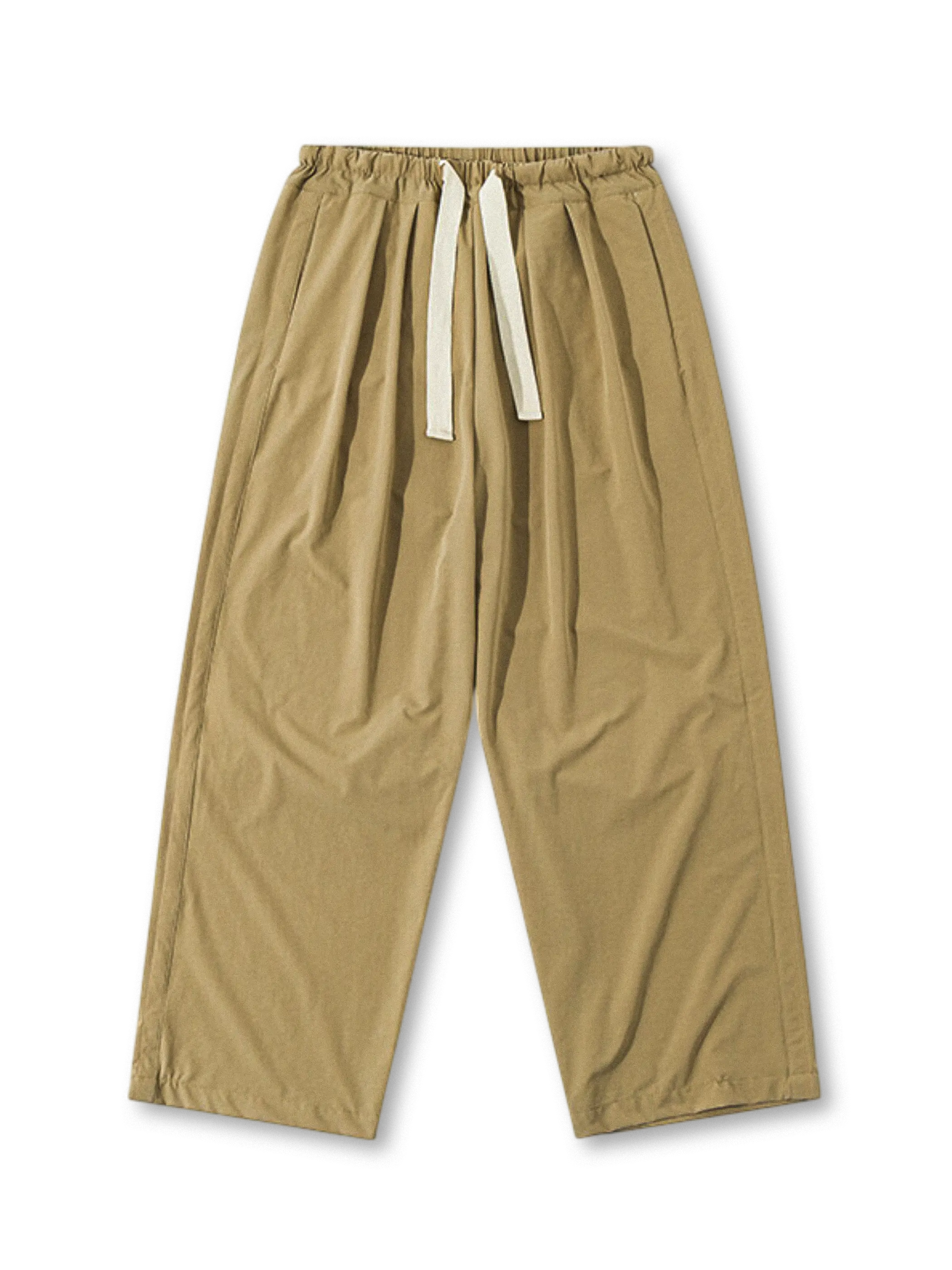 伸縮素材とドローコードで快適フィットの速乾ストレートイージーパンツ