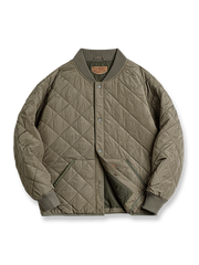 キルティング加工とベースボールデザインを融合した中綿ジャケット