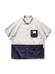 弧形パネルとコントラストカラー切り替えが特徴の半袖シャ