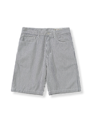 レイルロードストライプが施されたリラックスフィットの五分丈デニムショートパンツ