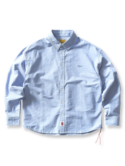 赤ヒモがアクセントのオックスフォードボタンダウンシャツ