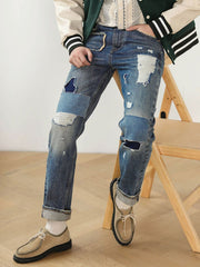 REMAKE ダメージ加工 デニムパンツ