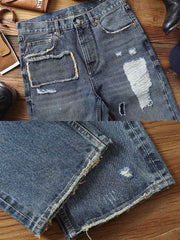 REMAKE ダメージ加工 デニムパンツ