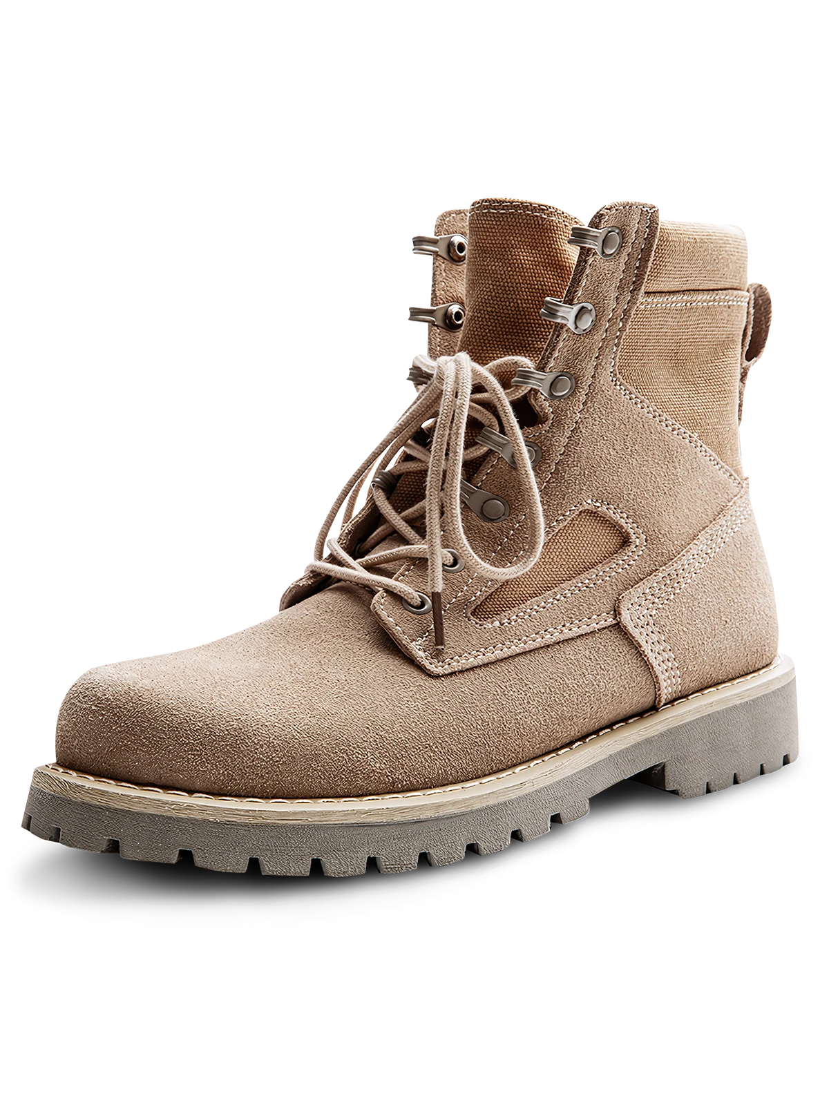 16oz二重層帆布使用、四重縫いと防滑ゴムソール搭載のレトロハイカットデザートブーツ