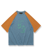 レトロラグランカラーブロックTシャツ