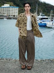 レトロトロピカルフローラルキューバカラーシャツ