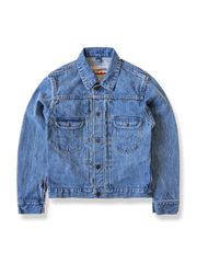 18オンスヘビーウォッシュデニムのショートジャケット。