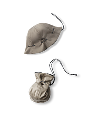 リバーシブル仕様バケットハット&ウォレット両用、カーキ×ブラック、コンパクトデザイン、高品質コットン素材