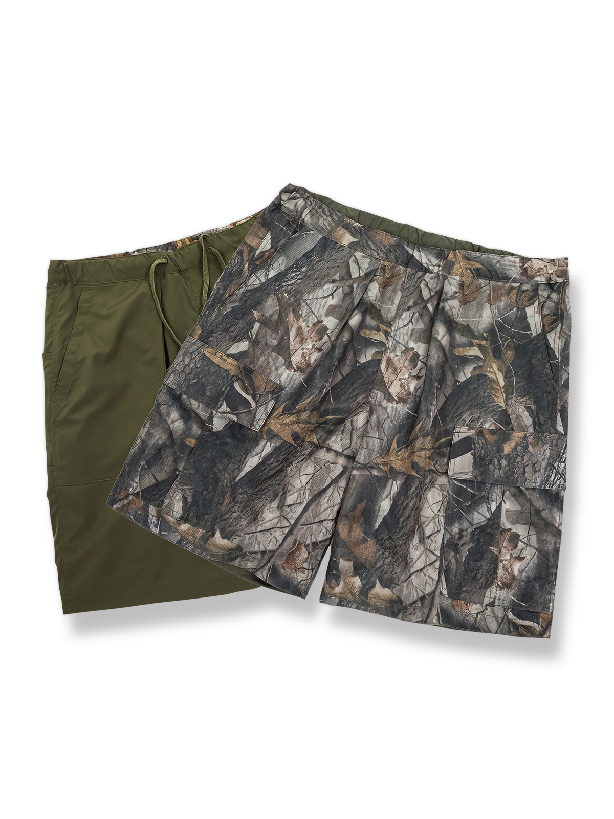 リバーシブル仕様のカモフラージュカーゴショーツ