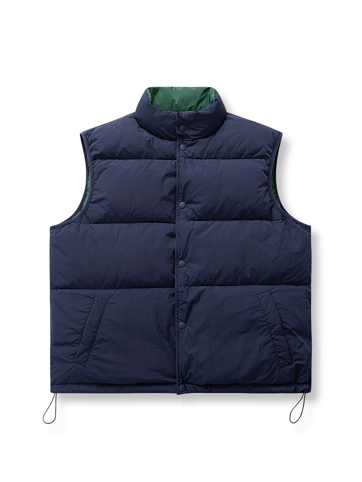 両面で楽しめるヴィンテージ風リバーシブルダウンベスト