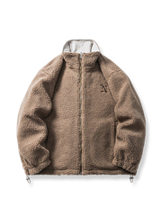 リバーシブルのラムフリース中綿ジャケット
