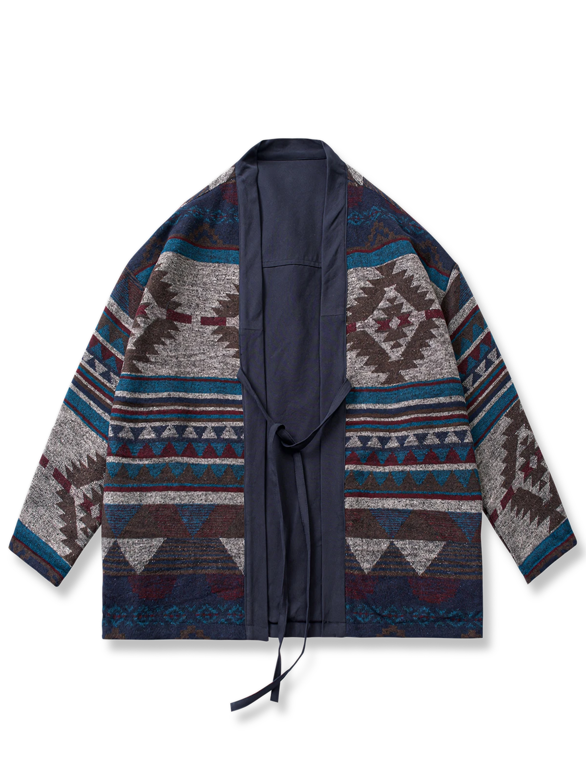 バーシブル仕様 無地xナバホ織り はんてん