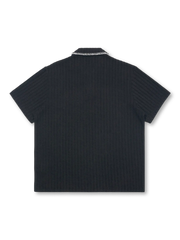 麦穂柄リブニットポロ