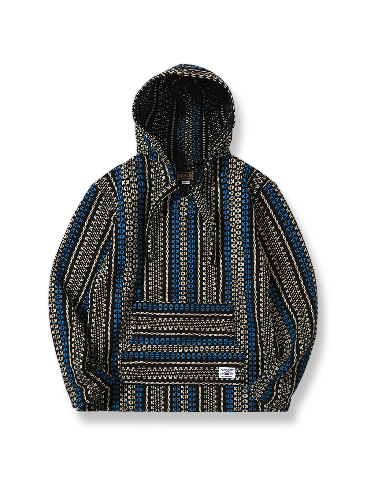 メキシコトーテム柄のウール混フーディースウェット