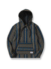 メキシコトーテム柄のウール混フーディースウェット