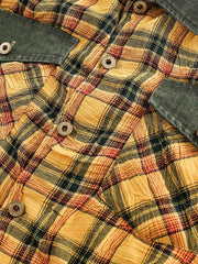 パッチワークチェックシャツジャケット