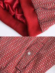 フード付きレッドスウェット