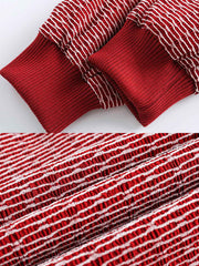 フード付きレッドスウェット