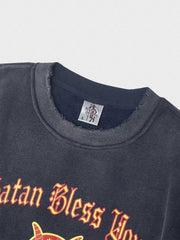 Risky|スプレーダイ破れヴィンテージフリーススウェット