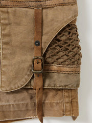 ロープネット付きウォッシュドキャンバスショーツ