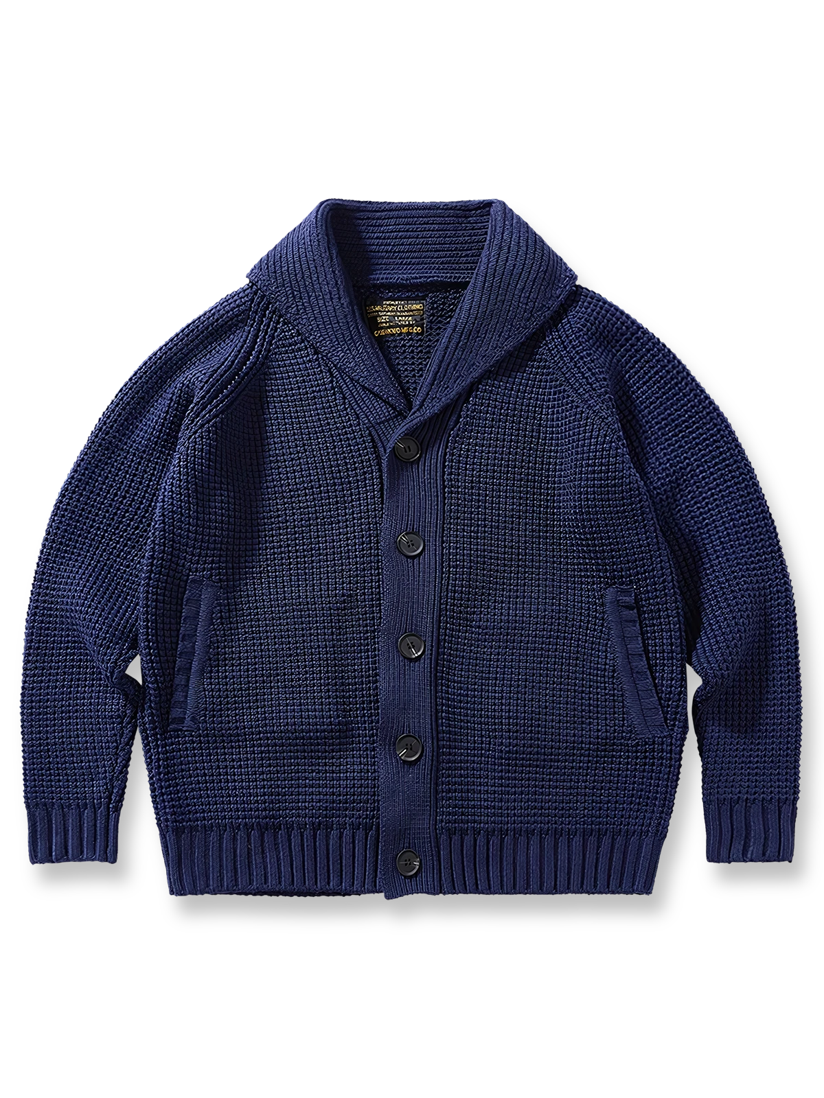 ウール混紡素材のラウンドカラーカーディガン、保温性と快適さを兼ね備えたユニセックスデザイン