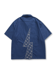 刺し子稲妻オープンカラーシャツ